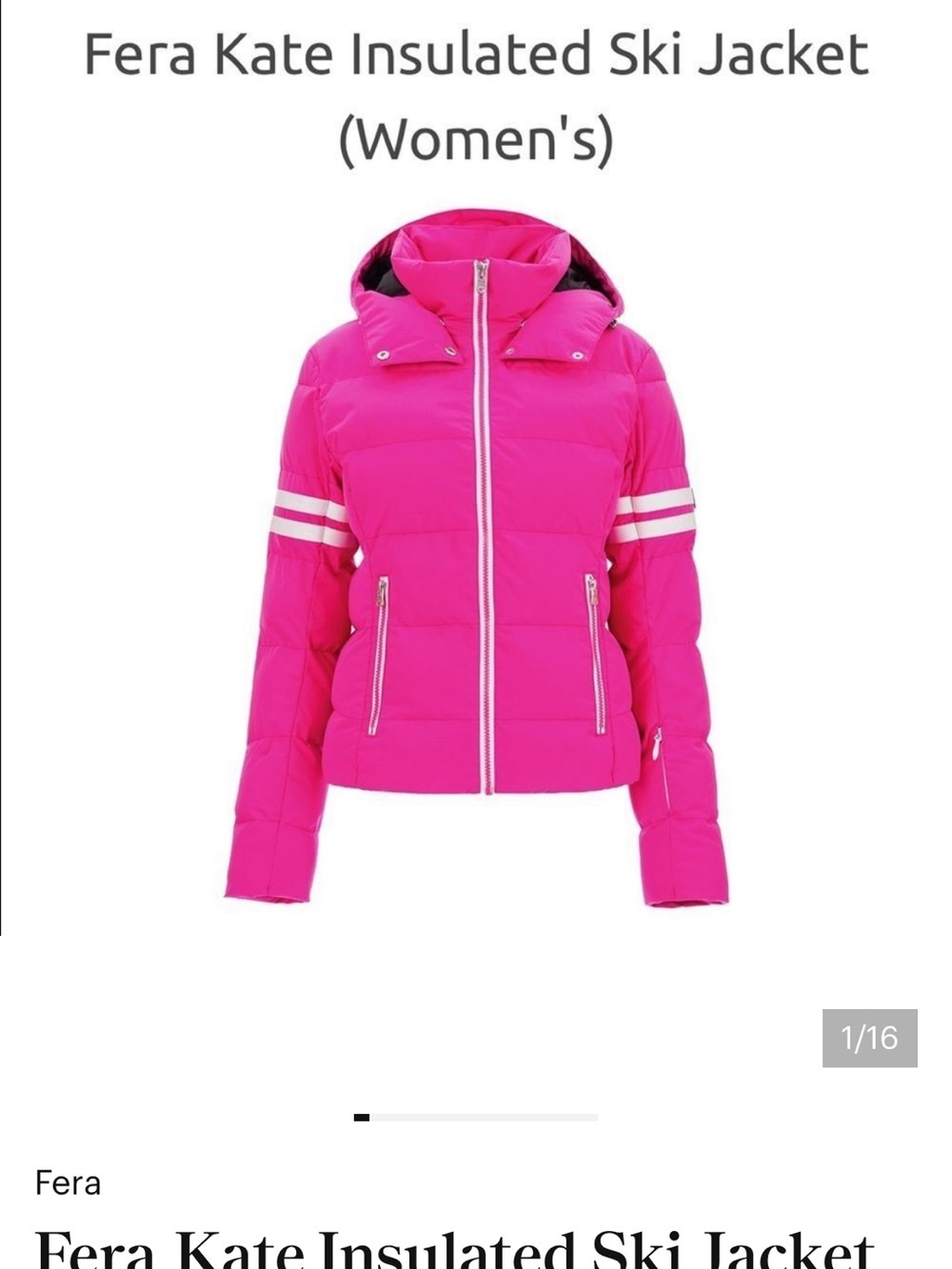 Fera Kate Insulated Ski Jacket - Women's Pink
